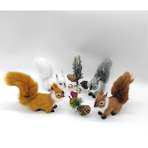 Galepromot Grey Mini Simulation Plush Squirrel 30 cm Mini Squirrel Stuffed Animals Plush Rabbit Soft for Gift Home Decor Place Table Decorations Ornament Room Decorations Collectible Dolls