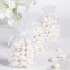 Bezall 50Pcs 5x7 Inch White Organza Bags with Drawstring, Sheer Jewelry Candy Pouch Christmas Wedding Party Favor Gift Bags