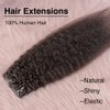 Niawigs Kinky Straight Seamless Clip In Hair Extensions Human Hair Clip Ins for Black Women PU Invisible Clip On Hair Extensions Human Hair 1PC 10.6 Inch Wide Add Volume 22 Inch 41G