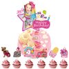 JoJo Birthday Party Supplies, 102 PCS Birthday Decorations Set Include Banner, Latex Balloons, Hanging Swirls, Cake Cupcake Toppers, Stickers Favors for Kids Girls Siwa Theme Party