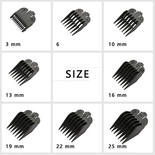 8 Pack Professional Hair Clipper Combs Guides-Premium Clipper Guards Fit for Wahl,with Most Wahl Clippers(Black)