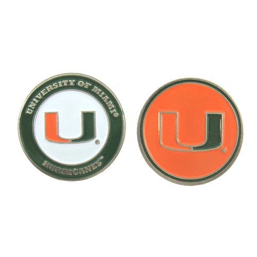 Miami Hurricanes Divot Tool with Double Sided Logo Golf Ball Marker