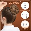 YGDZ Hair Nets, 40pcs Invisible Hair Net for Ballet Buns, Small Elastic Edge Mesh, 40pcs U Shaped Pins, 10pcs Hair Elastic Bands, Bun Net, Wig Nets for Ballet Dance, Girl, Kid (30cm, Light Coffee)