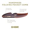 Kent 87T Handmade Folding Pocket Comb for Men, Fine Tooth Hair Comb Straightener for Everyday Grooming Styling Hair, Beard or Mustache, Use Dry or with Balms, Saw Cut Hand Polished, Made in England