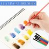 Prasacco 100 Pieces Paint Brushes Bulk, Plastic Paint Brushes for Kids Paint Brushes Oil Watercolor Brushes Colorful Detail Painting Kit for Kids Party Art Crafts School Classroom Supplies
