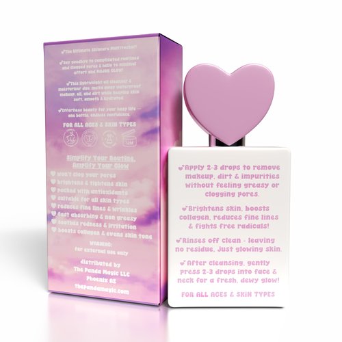 The Panda Magic Dew-It-All Drops - Organic Face Cleanser & Moisturizer In One - Lightweight Hydrating Facial Oil for Glowing Skin – Natural Makeup Remover & Anti-Aging Serum - All Skin Types 30mL