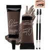 Tinted Eyebrow Gel Kit-2PCS Dark Brown Thickening Brow Gel para cejas,Brow Fillers,Fast Definitio Brow Glue,Natural Long Lasting Eyebrow Makeup Gift for Women with 2 Eyebrow Brushes-Set 04