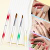 KEMEISI 3PCS Acrylic Nail Brush Set, Size 06/10/14 Kolinsky Nail Art Brushes for Acrylic Application, Sturdy Handle Oval Shaped Acrylic Powder Nail Design Tools for Professional Manicure DIY Home