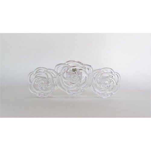 Generic Clear transparent flower shaped hair claw clip medium fine hair