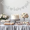 BEISHIDA Silver Sweet Baby Girl Glitter Banner,NO DIY, Pre-Strung Baby Shower Gender Party Banner for Girl, Girl Baby Shower Decoration,Girl Baby Shower Sign,First Birthday Party Supplies