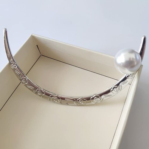 Moon Hair Fork Crescent Hair Stick with Pearl Alloy Moon Hair Pins Clips for Women Hair Accessories Hair Styling Tool