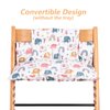 DADOUMAN Waterproof & Extra Padded Dining Chair Seat Cushion, Wipe Clean Cushion for Stokke Tripp Trapp High Chair, 18" L x 11" W, Cartoon Printing Each (Colorful Elephants)