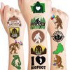 Bigfoot Temporary Tattoos 10 Sheets 100 PCS Bigfoot Jungle Party Decorations Favors Supplies Sasquatch Theme Birthday Cute Stickers Christmas Gifts for Boys Girls Class School Prizes Carnival