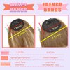 Clip in Bangs 100% Real Human Hair Bangs Hair Clip Bright Ash Blonde Wispy Fake Bangs,Clip on Bangs for Women Faux Bangs Clip in Hair extensions/Pieces with Hair Roller