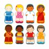 Wooden Puzzle for Toddlers 1-3, Children of The World Racial Cognition Dress-up Peg Puzzle Educational Toys, 24 Pieces Mix and Match Boys and Girls Multicultural Diversity Toys for Kids