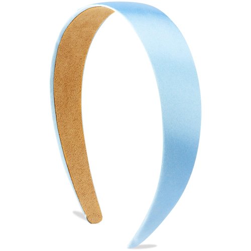 Atoden Satin Headbands for Women Girls Light Blue Headband 1.18 Inch Wide Thin Hard Headbands Non Slip Ribbon Hair Bands Plain Headbands for Crafts DIY Costume Holiday Christmas Gifts