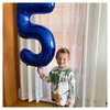 Metallic Blue Number 5 Balloon 40 Inch, 5 Balloon Number, 5th Birthday Decorations, Navy Blue Party Supplies for Boys Girls