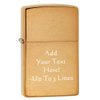 Zippo Lighter - Personalized Custom Message Engrave on Brass Collection Windproof Lighter (Brushed Brass 204B)