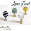 Aspen Creative 24007-21 Light Green Faceted Crystal Lamp Finial in Brass Plated Finish, 2 1/4" Tall (1 Pack)