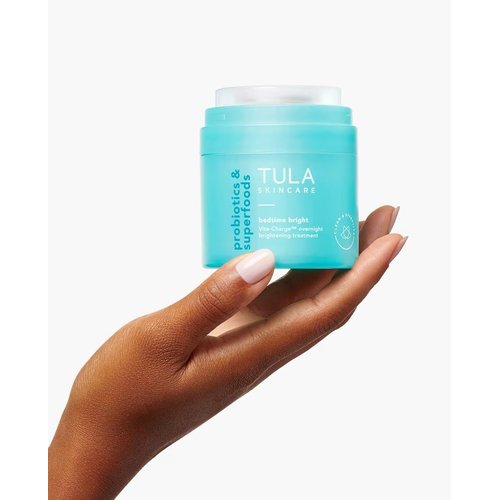 TULA Skin Care Bedtime - Bright Vita-Charge™ Overnight Brightening Treatment, Vitamin C & Niacinamide help Even Skin Tone & Texture, 1.7fl oz