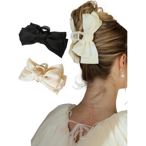 juyght Hair Bows Claw Clip for Women Girls,Strong and stable Big Bows Hair Clips,Nonslip Bows Claw Clips for Women,Bow Clips for Women,Bow Clips with Soft Bow Knot For Thin Thick Curly straight Hair