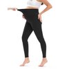 HOFISH Women's Maternity Leggings Over The Belly Pregnancy Soft Non-See-Through Yoga Pants Workout Leggings Black M