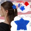 3Pcs Star Hair Claw Clips Glitter Red White Blue USA Patriotic Nonslip Hair Clips Sparkling Cute Star Hairpin Hair Claw Barrettes Hair Accessories for Women Girls Independence Day Daily Hair Styling