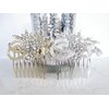 Gold or silver crystal flower hair comb barrette clip bridal clip bridal (Primary color: Silver)