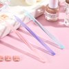 3 Pieces Glass Cuticle Pusher Cuticle Remover Glass Nail File Dual Ended Manicure Pedicure Tools for Nails and Cuticles Care (Pink, Purple, Blue)
