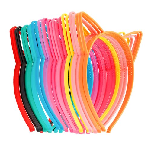 COCIDE 24 Pcs Cat Ears Headbands Plastic Taylor Party Decorations Headbands for Girls Gabby Dollhouse Party Favors Birthday Supplies for Women Halloween Hair Accessories Hair Hoops Costume
