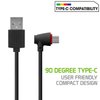 Cellet USB 90 Degree Type-C Cable 4ft Long USB C Charging Data Sync Cable Compatible for Galaxy Note 10 9 Galaxy A70 A50 A30 S10+ S10e S10 S9 S8 Pixel 4 3 XL (Black)