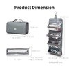 ROYALFAIR Roll Up Makeup Bag, Travel Toiletry Bag for Women with 4 Clear TSA Approved Pouches, Hanging Travel Organizer, Folding Cosmetic Bag for Men and Women (Grey)
