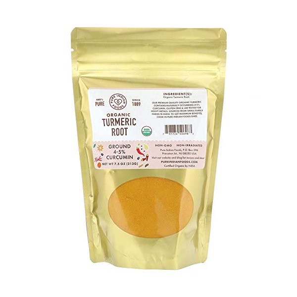Organic Turmeric Powder Spice - Freshly Packed in Glass Jar (7.5 oz Resealable Bag)