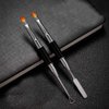 Kalolary Poly gel Dual Brushes for Nails, Acrylic Nail Brush with Spatula & Cuticle Pusher Tools for Poly gel Application Acrylic Powder Nail Extension - 2Pcs