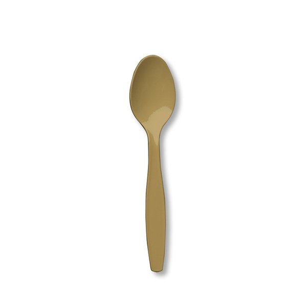 Creative Converting 010589 Lime Green Plastic Spoons-pcs, 24 Count, Glittering Gold