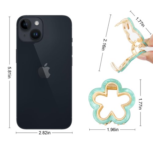 Bgffuy Medium Metal Hair Claw Clips for Women Small Flower Hair Clips for Thick Hair and Thin Hair 4Pcs (4 colors)