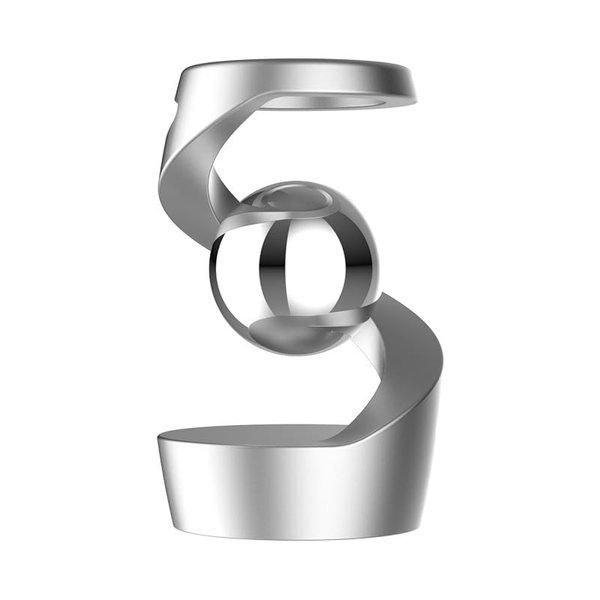 Gravity Defying Kinetic Desk Toy, Levitating Desk Toy, Spinning Desk Toy, Kinetic Spinning Desk Toys, Optical Illusions Toys, Desktop Gyroscope (Silver+Silver)