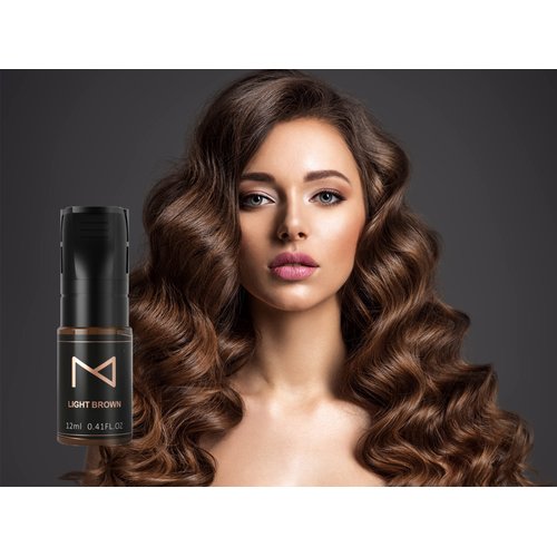 M Cosmetic LIQUID Pigment for Eyebrows/Brows Machine Use – Permanent Makeup Tattoo Ink Supplies Color Set 12ml (Light Brown)