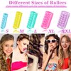 30 Pieces Plastic Hair Rollers Curlers Self Grip Rollers Hairdressing Curlers No Heat Hair Curlers for DIY Hairdressing Hair Salon Hair Barber, 5 Sizes