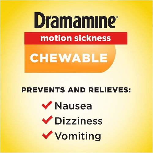 Dramamine Chewable Motion Sickness Relief, 8 Tablets each (Pack of 5)