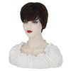KEAT Brown Wigs for White Women Short Brown Wigs for Women Straight Brown Bob Wig Pixie Wigs for White Women with Bangs Natural Cute Synthetic Wigs for Daily Party K024BR