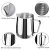 20oz Milk Frothing Pitcher, Stainless Steel Espresso Latte Cup Steaming Pitcher Creamer Cup, Milk Frother Cup Espresso Machine Accessories Barista Tools Jug for Coffee Cappuccino with Latte Art Pen