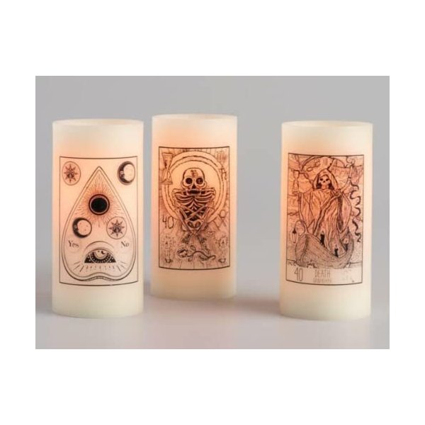 Inglow Set of 3 Tarot Cards Flameless 6" Pillar Candles