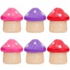 Glam Lux Bundle Mushroom Shaped Lip Balm Enchanted Lips, Twist Open, Fruity Scents, Vibrant Colors Set of 6 Moisturizing Nourishing & Hydrating For Dry Chapped Lips For Women, Girls & Tweens