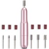 DenniesCare Electric Nail Drill File Professional for Acrylic Gel Dip Powder Nails Portable Nail Drill Machine Kit Manicure Pedicure Tools Polishing Set Pink