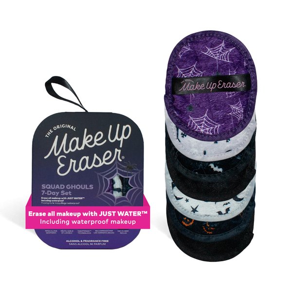 The Original MakeUp Eraser, 7-Day Set, Erase All Makeup With Just Water, Including Waterproof Mascara, Eyeliner, Foundation, Lipstick, Sunscreen, and More! (Squad Ghouls), 7ct.