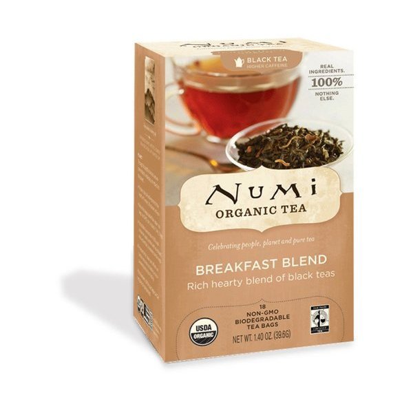 Numi Organic Breakfast Blend Black Tea (18 Non-GMO Bioegradable Tea Bags) (Pack of 4)4