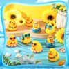 Honoson 24 Pcs Summer Beach Rubber Duckies Bulk Mini Rubber Duck Bath Toys Float Bathtub Ducky Cute Squeaky Rubber Ducky for Classroom Carnival Summer Birthday Baby Shower Party Favor