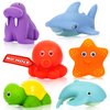 Mold Free Baby Bath Toys for Kids Ages 1-3,No Hole No Mold Sea Animal Bathtub Toys for Infant 6-12-18 Months, Tub Toys Toddlers 2-4 Year Old Boys Girls(6 Pcs with Storage Bag)