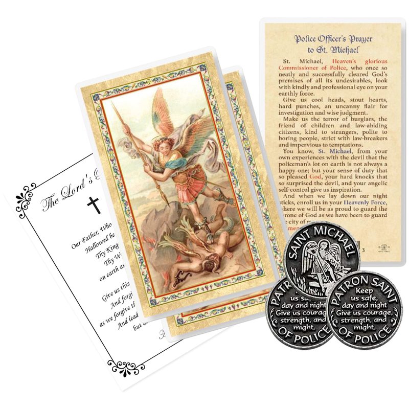 Laminated Saint Michael Prayer Card - St Michael Police Prayer Tokens ...